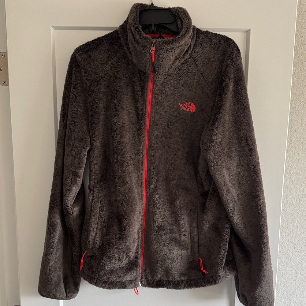 The North Face Dark Green Fleece Jacket with Pink Details